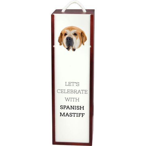 Mastín español - caja de vino geométrica con foto e inscripción de Art-Dog (1/5)