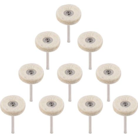 10Pcs Roue de polissage 25mm Laine Feutre Polissage Roues Foret Grinder Roues Brosses Outil Rotatif Avec Poignée (1/5)