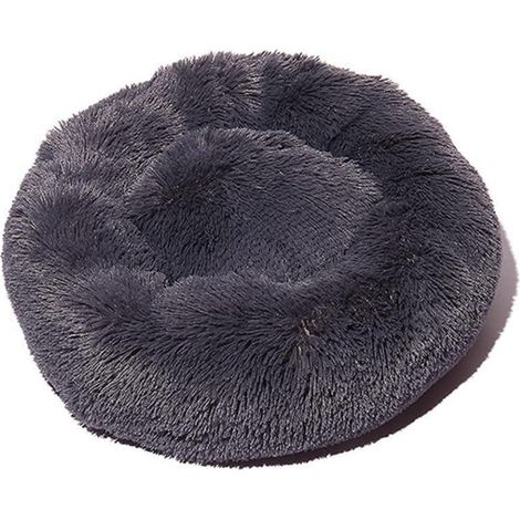 Flauschiges Hundebett Donut 100cm Tiefes Himmelsgrau, rund, weich, maschinenwaschbar
