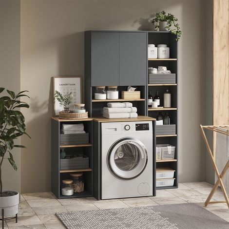Set di mobili da bagno Viktor, Antracite/Rovere dorato, 4 parti, Vicco (1/5)