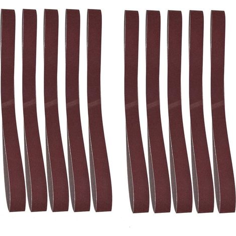 SUNXURY 10 Stück 760 x 25 mm Schleifband, 30 x 1 Zoll Schleifband für Bandschleifer, Körnung 60–180 (180)