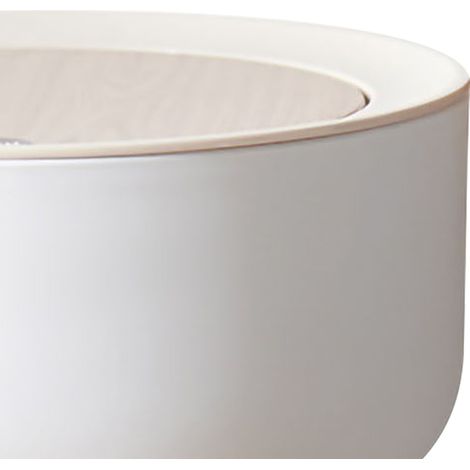 Mini poubelle de bureau, grand seau de rangement de chevet avec couvercle, petite corbeille à papier mignonne pour la chambre à coucher, mini blanche. (1/5)