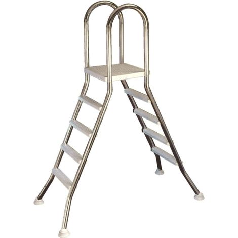 Scaletta di Risalita Flexinox Grand Comfort per Piscina Fuoriterra in Acciaio Inox AISI 304 - diam 43 mm con finitura lucida - 4 Gradini