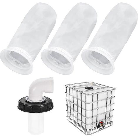 Lot de 3 sacs filtrants en nylon 200 mesh, chaussettes de filtration fine réutilisables pour couvercle de filtre de réservoir, tamis lavable (1/4)