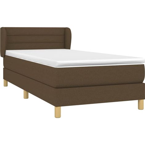 Box Spring Bed with Mattress Dark Brown 80x200 cm Fabric vidaXL (1/4)