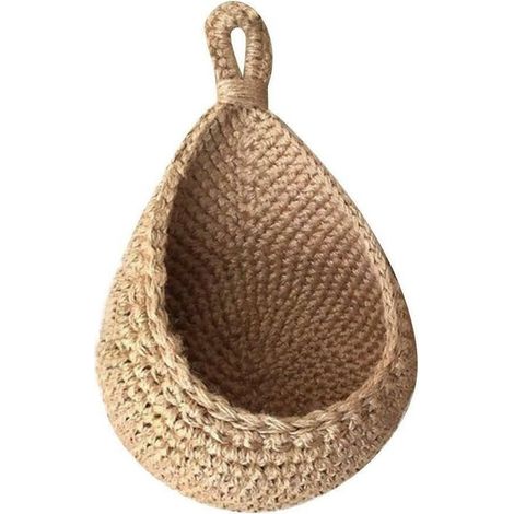 Handmade Vegetable Fruit Hanging Basket Wall Hanging Basket Cotton Rope Basket Suitable for Hanging Items in Bedroom 21 x 27 cm (1/5)