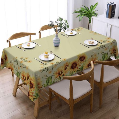 Abwaschbare Tischdecke Rechteckig 150x260cm mit Sonnenblumenmuster, wasserdicht