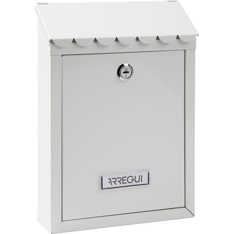 Petite boîte aux lettres individuelle d'extérieur, marque Civic, acier, blanche, 21,6 x 8 x 30 cm