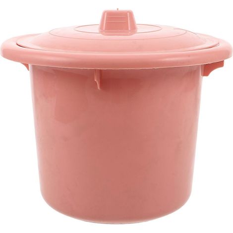 Pot de chambre avec couvercle : WC portable - Bassin de lit - Seau à urine - Pot unisexe pour la maison, l'hôpital, la voiture et les voyages (rose) (1/4)