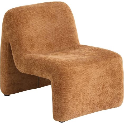 Fauteuil Design Chenille "Astor" 84cm Ambre (1/5)