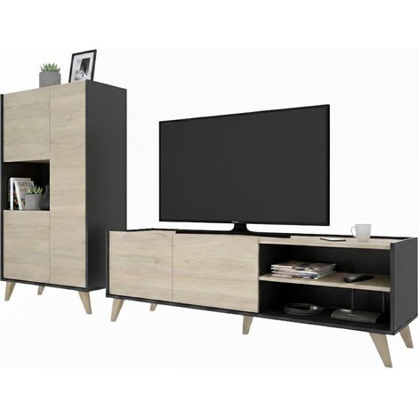 Conjunto de Muebles de Sala Tulare, Cajones, Modular, 5 Estantes, Roble Marrón