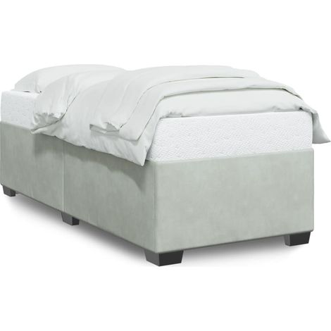Maison Exclusive - Cadre de lit sans matelas gris clair 100x200 cm velours (1/5)