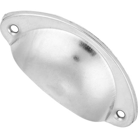 Metallener Schubladen-/Schrank-/Möbelgriff, antiker Muschelgriff, handlich (silber) (1/5)