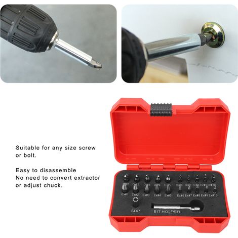 Ensemble 22 pièces extracteurs de vis filetage à gauche en acier rapide HSS outil durable quincaillerie accessoire (1/5)