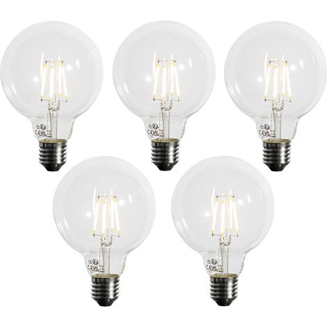 Set mit 5 E27 3-Stufen dimmbare LED-Glühbirne G95 4W 450lm 3000K