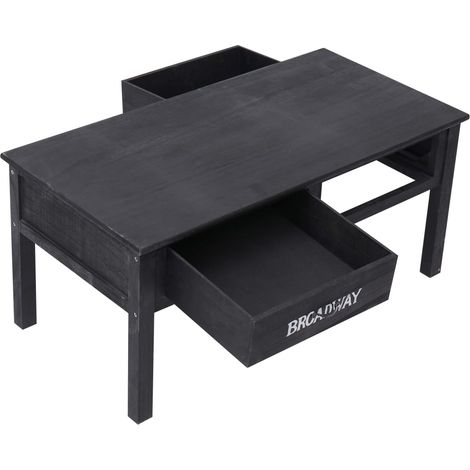 Coffee Table Black 100x50x45 cm Wood vidaXL (1/5)