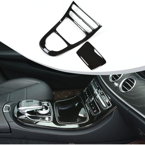 Autocollants de garniture de cadre de panneau de console centrale de boîte de vitesses en plastique ABS pour intérieur de voiture pour Classe E W213 2016 2017 2018 conducteur main gauche et droite (1/5)