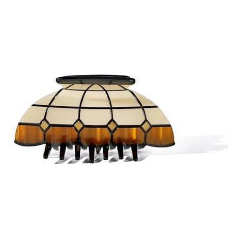 Cute New Creative Stained Glass Lamp Hair Claw Retro Stained Glass Hair Claw - D -
