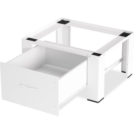 SWANEW Piedistallo per lavatrice con cassetto antiscivolo. bianco. 62.5 x 54.5 x 32.5 cm (1/5)