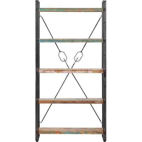 Maison Exclusive - Libreria a 5 Ripiani 90x30x180 cm in Legno Massello di Recupero (1/5)
