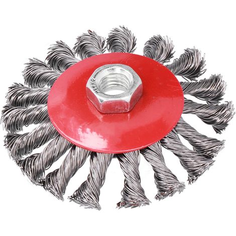 Disque de brossage en fil métallique torsadé, godet de ponçage collé, outil pour enlever la rouille et la peinture, écrou M14x2, 10 cm (1/5)