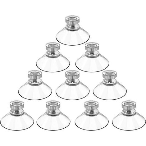 10 Pièces ventouse a visser,Ventouse Filetée Ventouses avec Filetage,Ventouse en Plastique PVC Suspension Ventouse Transparente,ventouse rideau isolant camping car,pour Voiture,van,Camping-40mm (1/4)
