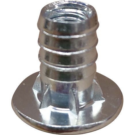 Einschlagmuffen mit Bund Kopf ø 17 mm, Metallmuffen M8x16 mm, Stahl verzinkt