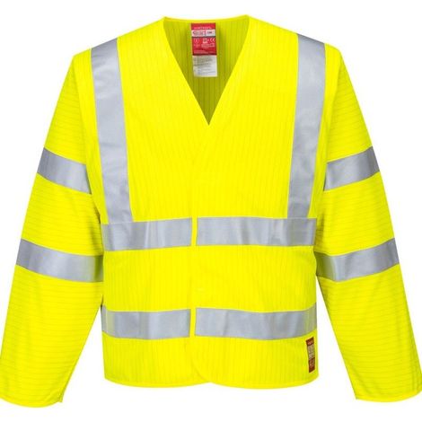 Gilet Hv Ml Antistatique - Résistante à La Flamme Couleur : Jaune Taille S/m - Portwest (1/2)