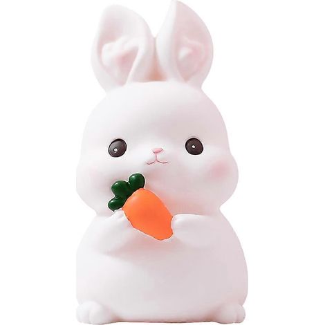 Tirelire lapin, adorable tirelire décorative de bureau en vinyle.-17X10.5X9CM