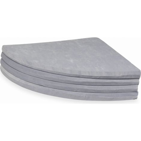 Alfombra de juego para niños de 160 cm, redonda, plegable, Velvet Soft, gris claro (1/4)