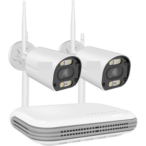 Système de caméra de sécurité à domicile Kit de caméra Wifi sans fil 3MP/5MP Audio bidirectionnel AI détection de visage caméra de sécurité extérieure IP 8CH NVR système de Surveillance vidéo ( Size : (1/5)