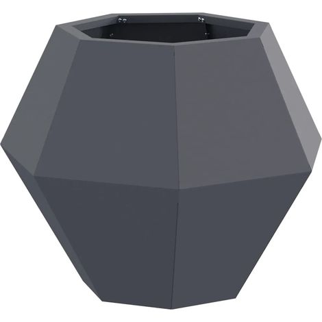Jardinière rectangulaire pour extérieur design moderne 50 x 50 x 40 cm en acier anthracite (1/5)