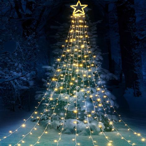 LEMROE LED Guirlande Lumineuse Sapin de Noel Avec Etoile Modes D'éclairage Decoration Extérieur et Intérieu 350 8 (1/5)