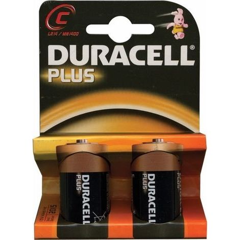 Batterie Alkaline  1/2 Torcia C-LR14 Duracell Plus conf.10 Blister da 2Pz (20Pz) (1/2)