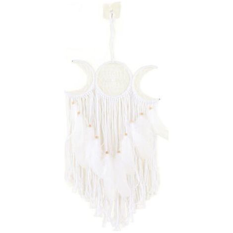 Attrape-rêves tissé à la main, décoration murale minimaliste pour salon, bureau, café, chambre, blanc (1/5)