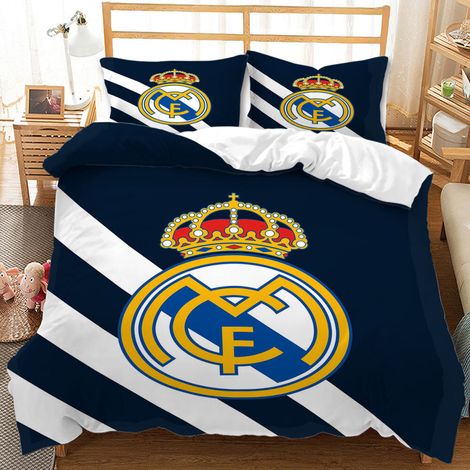 Housse de couette imprimée d'une équipe de football célèbre, 135 x 200 cm, lot de 2