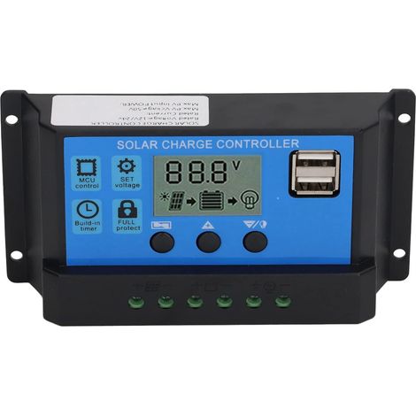 Chargeur Solaire 12v 24v Mppt, Régulateur Photovoltaïque Pwm à Affichage LCD (100A) (1/5)