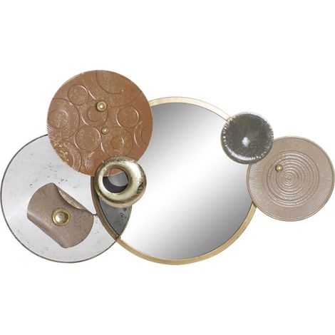 Decoracion Pared Metal Espejo 96,5X7X59 Circulos ES193482 (1/3)