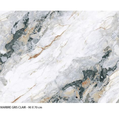 Crédence cuisine adhésive autocollante Adhésif imitation marbre gris - 90 x 70 cm – Idéal fond de hotte (1/4)