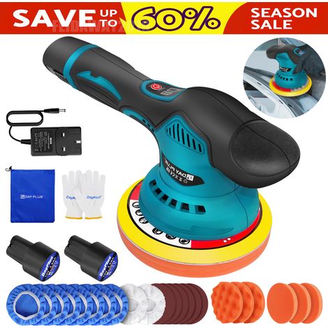 Cordless Car Buffing Pads Polishing Drill Sponge Kit Waxing Foam Polisher Sander 2x Battery (1/5)