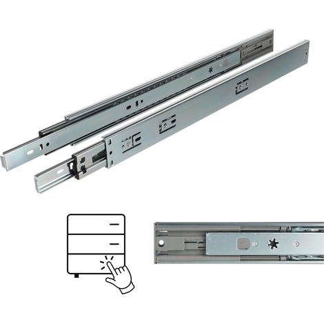 Guide à billes à ouverture par poussée H45, extension totale 450 mm, 35 kg, Riex NB51 (1/5)