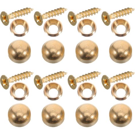 Vis Autotaraudeuse en Laiton 9 Mm avec Capuchons Décoratifs pour Miroir – Lot de 16 Pièces – Fixations Murales pour Décoration et Quincaillerie Meuble, Vis de Fixation Miroir (1/5)