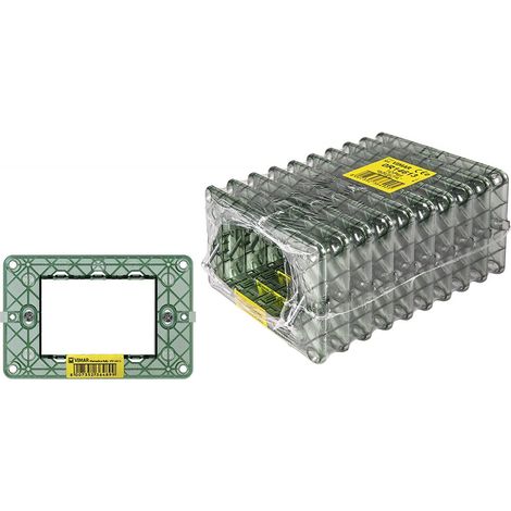 Vimar Plana 0T14613 Supporto 3 moduli, con viti, per scatole 3 moduli, 10 pezzi (1/4)