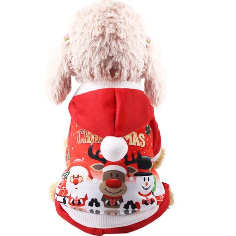 Sudadera con capucha para perro/gato, abrigo cálido para mascotas de otoño e invierno, ropa navideña para perros, talla XL. (1/5)