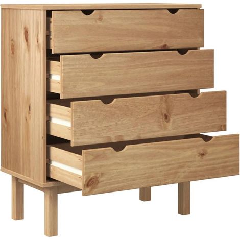 vidaXL Kommode OTTA Massivholz Kiefer Braun 76,5x39,5x90 cm