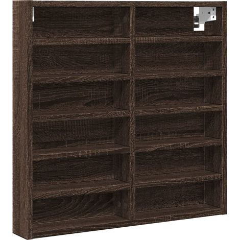 Vitrine Cabinet Brown Oak 60x8.5x58 cm Engineered Wood vidaXL