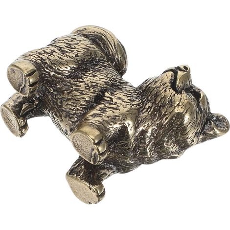 miniature de chien en laiton poli petite statue de bureau (1/5)