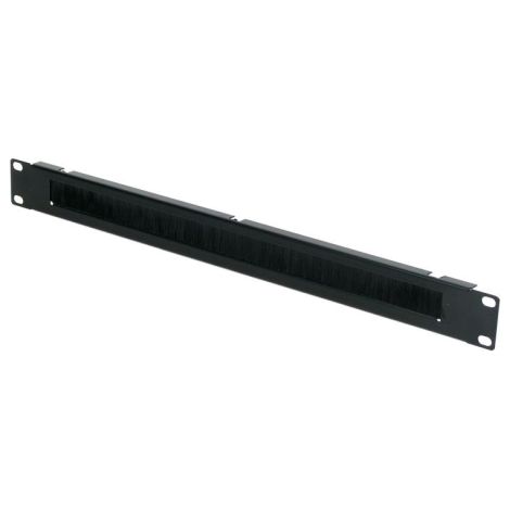 Pannello frontale 1u con spazzola per armadi rack - colore nero