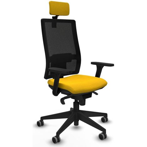 Piqueras y Crespo 3D066G2 Chaise de bureau jaune moderne (1/3)