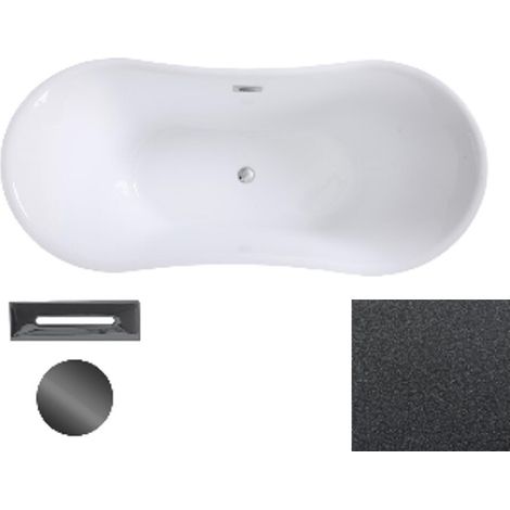 Baignoire îlot glam graphite avec bonde graphite AMBER 170x80 (1/2)